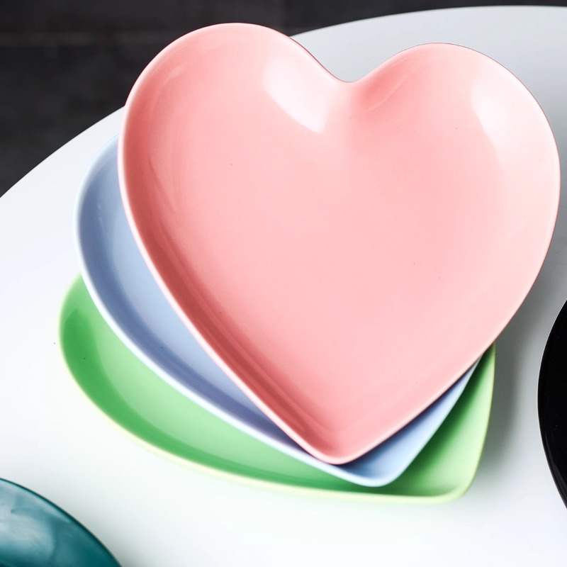 Creative Pink Heart Ceramic Pl - Home Cooking Order ulasan dan harga