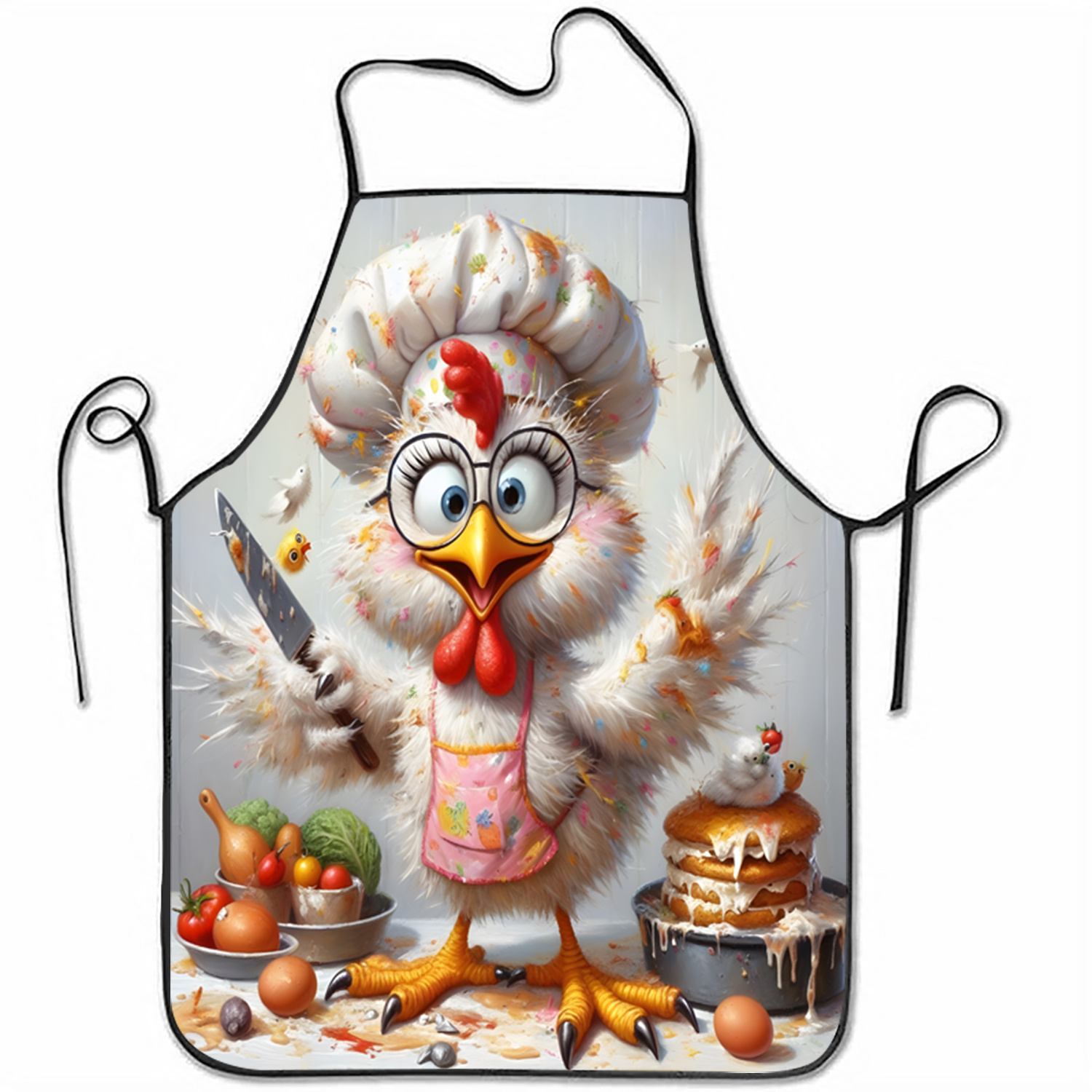 Funny Chef Chicken Apron, Cart - Mom'S Home Cooking ulasan dan harga
