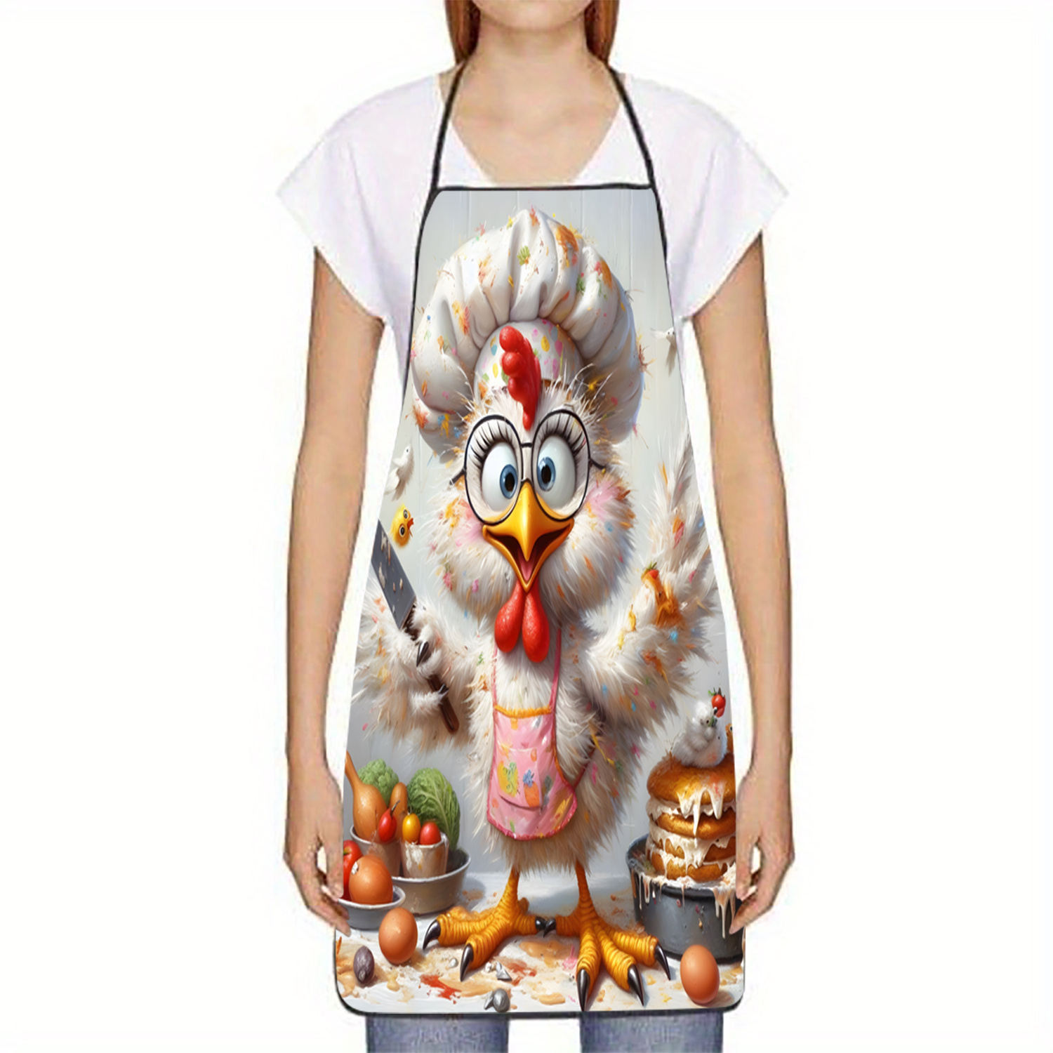 Funny Chef Chicken Apron, Cart - Mom'S Home Cooking ulasan dan harga