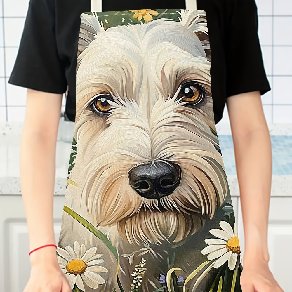 Cute White Dog Apron, Floral P - Mom'S Home Cooking ulasan dan harga