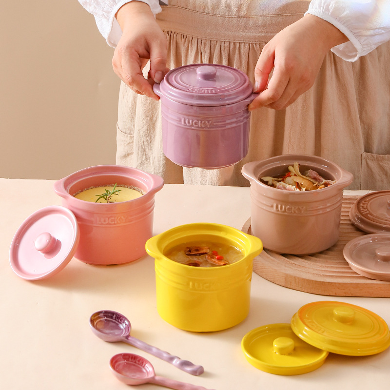 Double Lid Ceramic Bowl,Bird's - Home Cooking Help ulasan dan harga