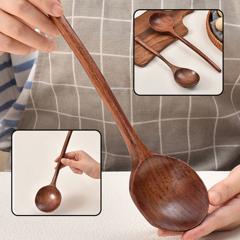Long Handle Ramen Wooden Spoon - Home Cooking Japanese ulasan dan harga