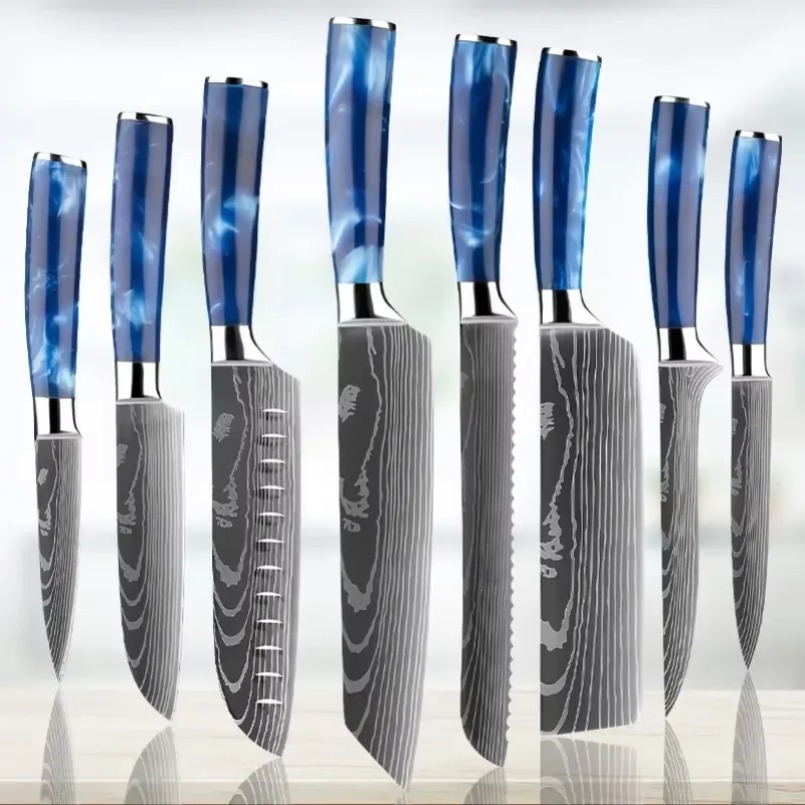 Damascus Patterned Laser Steel - Home Cooking Japanese ulasan dan harga
