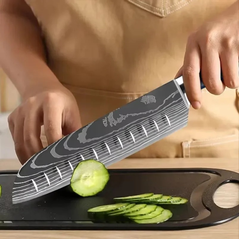 Damascus Patterned Laser Steel - Home Cooking Japanese ulasan dan harga