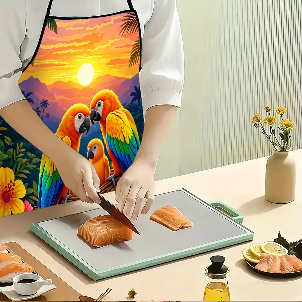 Colorful Parrot Family Apron,  - Mom'S Home Cooking ulasan dan harga