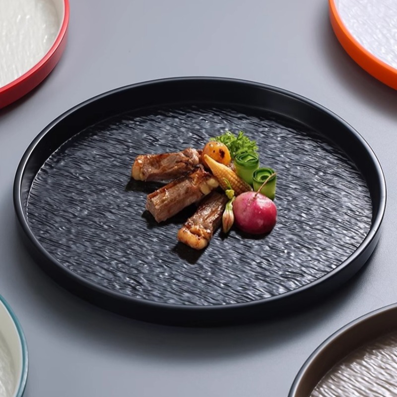 Modern Round Stone Melamine St - Home Cooking Japanese ulasan dan harga