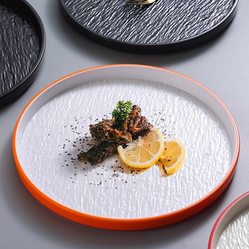 Modern Round Stone Melamine St - Home Cooking Japanese ulasan dan harga