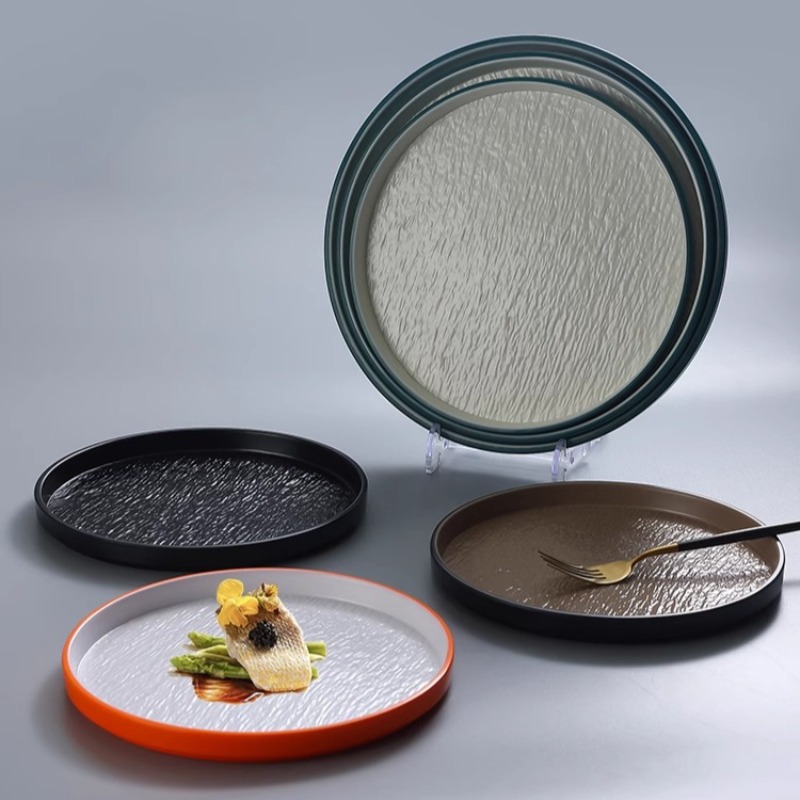Modern Round Stone Melamine St - Home Cooking Japanese ulasan dan harga